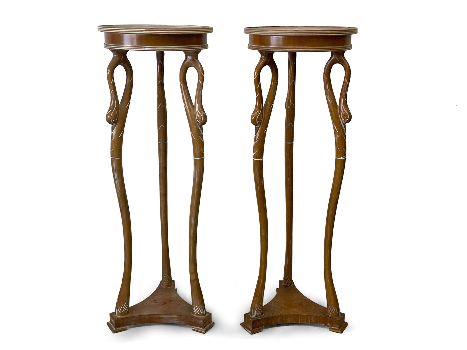 Pair Swan-Form Pedestal Plant Stands (1 of 6)
