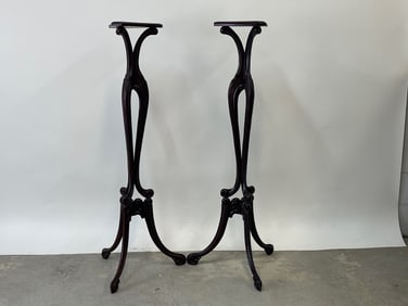 Chinese Chippendale-style Pedestal Plant Stands