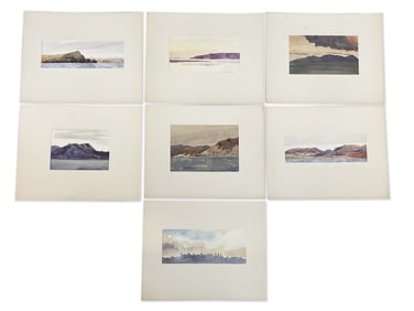 Seven Henry Lee Morse Watercolor Landscapes