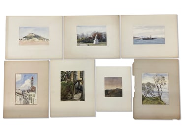 Seven Henry Lee Morse Watercolor Landscapes