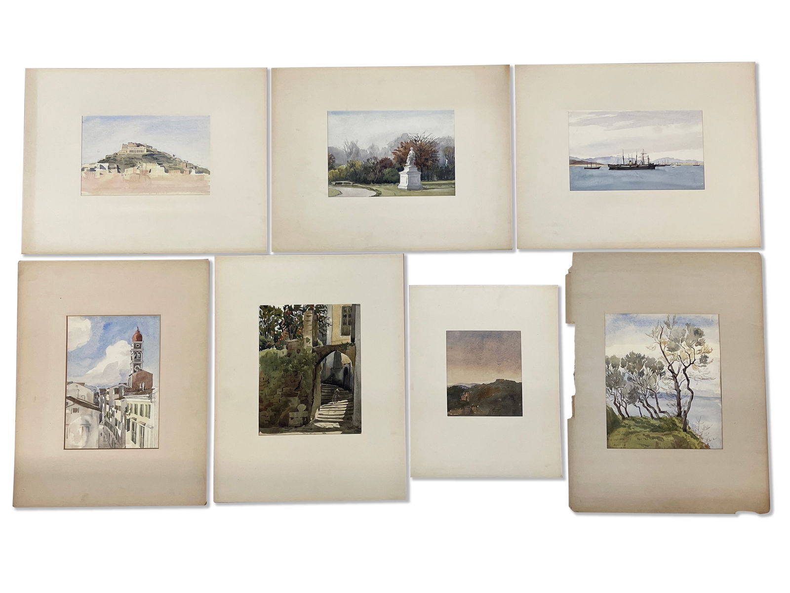 Seven Henry Lee Morse Watercolor Landscapes (1 of 8)