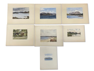 Seven Henry Lee Morse Watercolor Landscapes