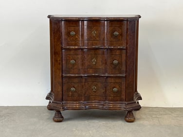 Italian Baroque Walnut Three-Drawer Chest