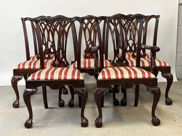 Eight Chippendale-style Mahogany Dining Chairs