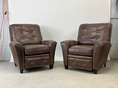 Pair of Barcalounger Leather Recliners