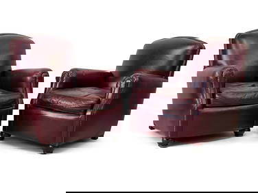 Pair of Mitchell Gold + Bob Williams Leather Club Chairs (1 of 10)