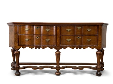 William & Mary-style Burl Walnut Sideboard