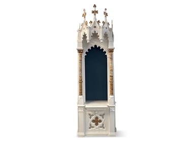 Large Carved and Painted Gothic Tabernacle