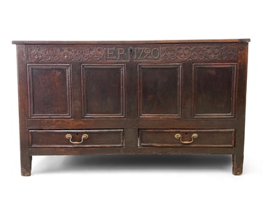 Early Georgian Oak Coffer Dated 1720
