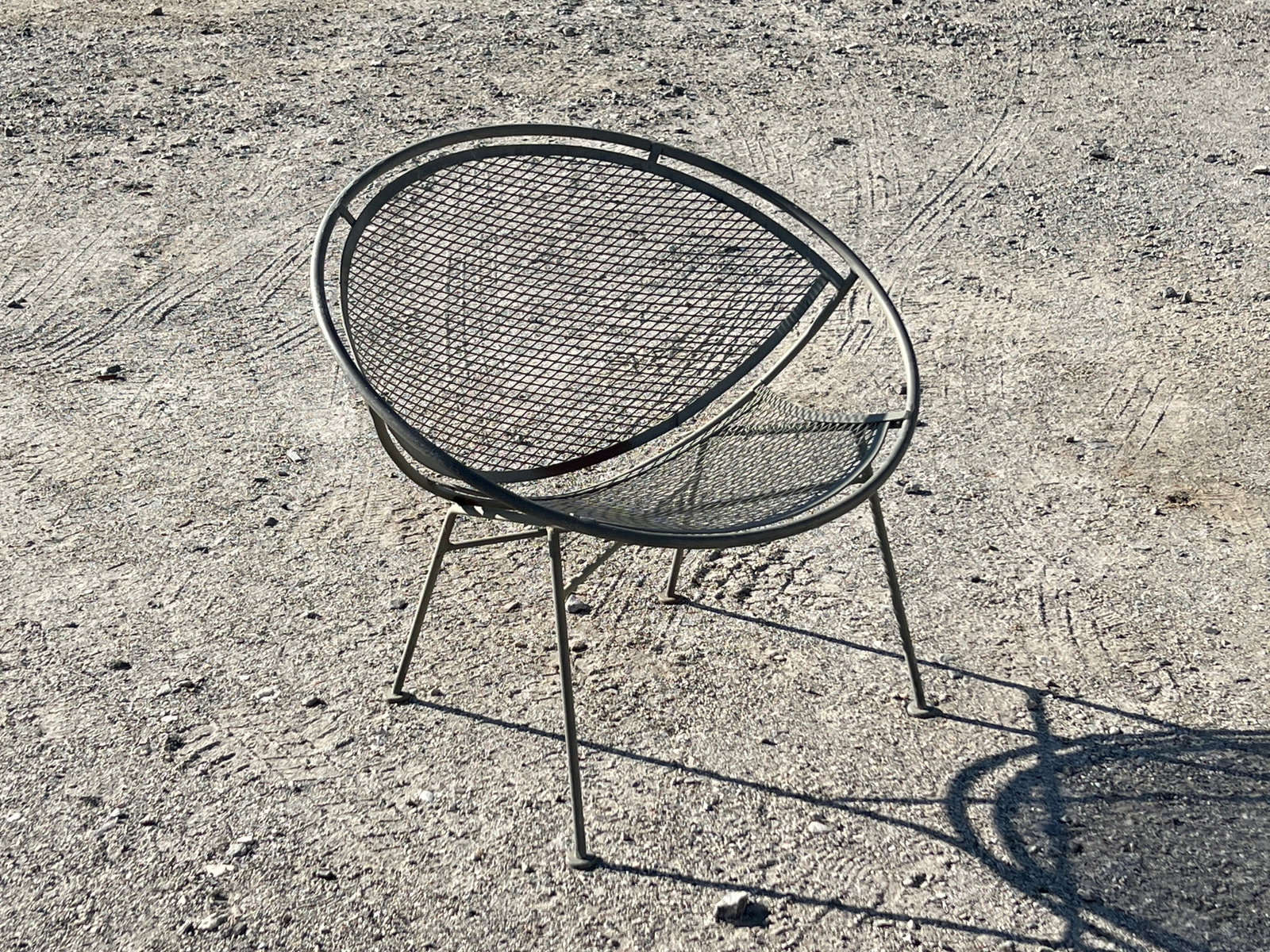 Salterini Wrought Iron Radar Patio Lounge Chair: A Salterini wrought iron radar lounge chair. 28in tall x 30in wide. | Philadelphia Metro area delivery, NYC curbside delivery, and international third-party shipper information are all available on ou