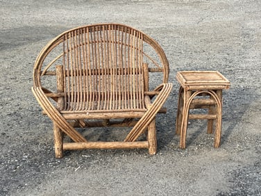 Bent Twig Garden Settee and Stand