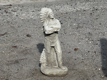 Cast Stone Garden Ornament: Native American Chief