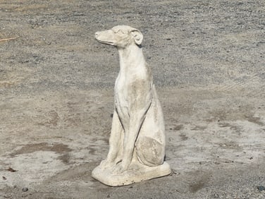 Cast Stone Garden Ornament: Seated Dog
