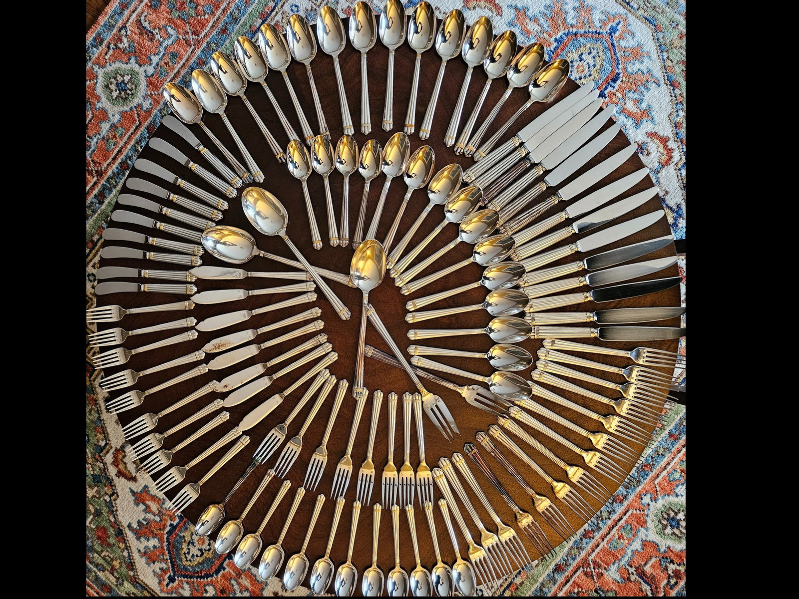 Christofle Aria Gold Silverplate Flatware Service (1 of 14)