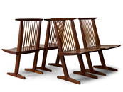 Four George Nakashima Conoid Dining Chairs