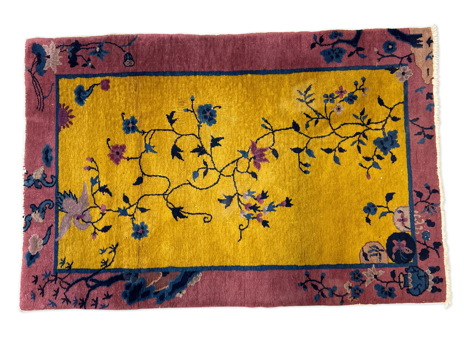 Chinese Art Deco Area Carpet, 4ft 8in x 3ft 1in (1 of 4)