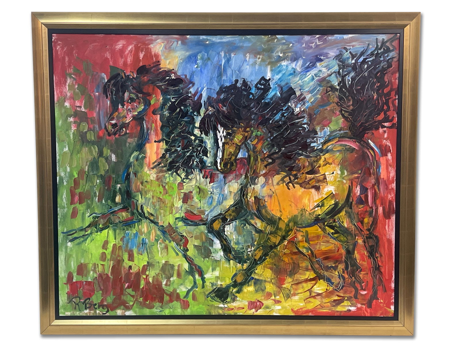 R. Berg. Oil/Canvas: Horses (1 of 6)
