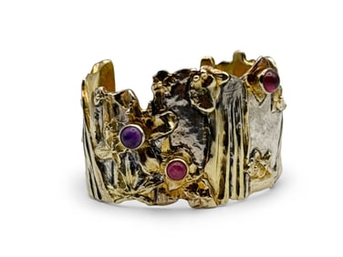 William & Shellie Two-Tone Sterling Cuff Bracelet