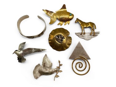 Seven Pieces of Courtney Peterson Artisan Jewelry