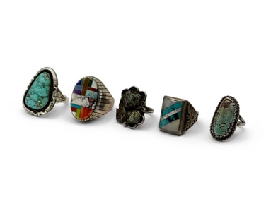 Five Southwestern Silver Rings