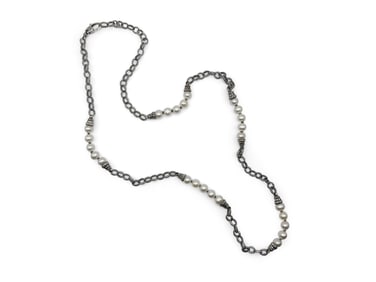 Lagos Sterling and Pearl Necklace