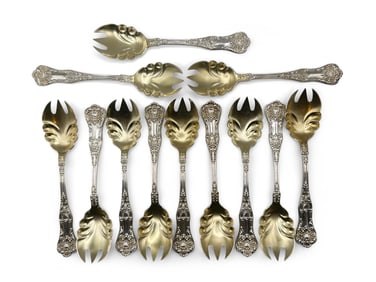 Twelve Dominick & Haff Sterling Ice Cream Forks