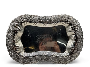 Sterling Silver Repoussé Bread Tray