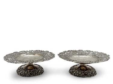 Two Howard Sterling Reticulated Compotes