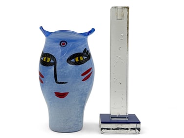Kosta Boda Vase and Candlestick