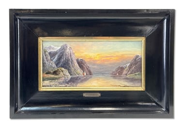 Karl Kaufmann Oil/Panel: Fjord Landscape