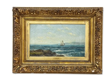 19th C. Oil/Canvas: Seascape