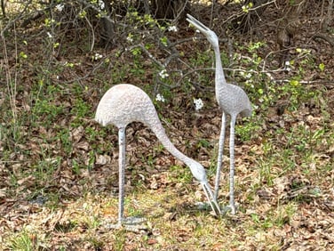 Pair of Cast Metal Garden Cranes