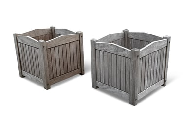 Pair of Teak Garden Planters