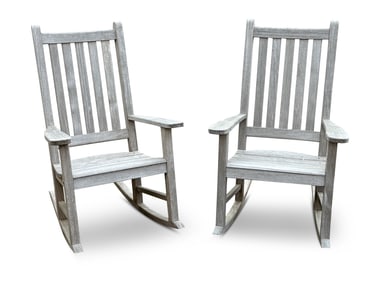 Pair of Kingsley Bate Teak Patio Rockers