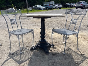 Marble & Cast Iron Bistro Set