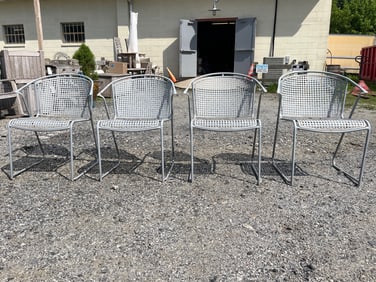Set of Four Midcentury-style Wrought Iron Chairs