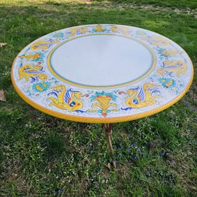 Deruta Firenze Italian Stone Garden Table