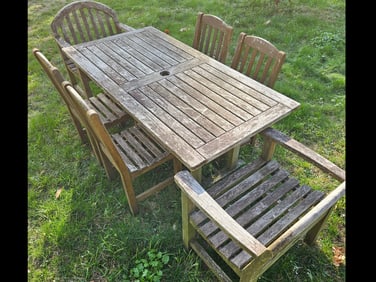 Seven-Piece Smith & Hawken Teak Dining Set