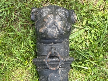 Rare Cast Iron Dog Head Hitching Post