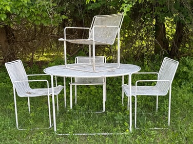 Modernist Iron Patio Table and Chairs