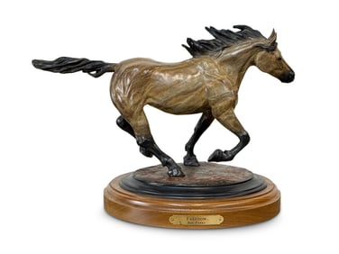 Bob Parks Patinated Bronze Horse: Freedom