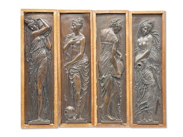 Four French Bronze Reliefs: The Four Seasons
