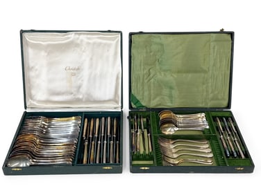 Set of Cased Cristofle Silverplate Flatware