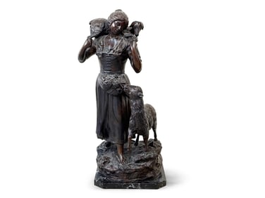 After Ferdinando De Luca Bronze: Shepherdess