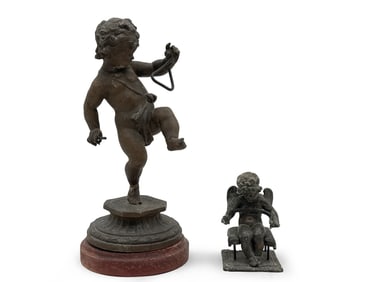 Two Spelter Cherub Statues