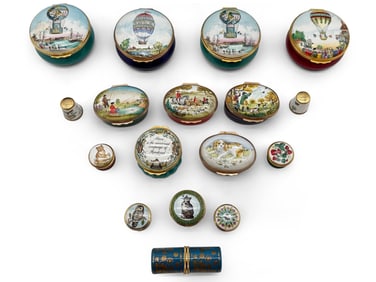 17 Bilston and Battersea Enameled Items