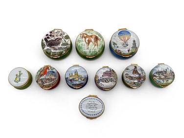Ten Crummle Enameled Trinket Boxes