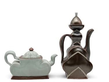 Two Sam Chung Studio Pottery Teapots