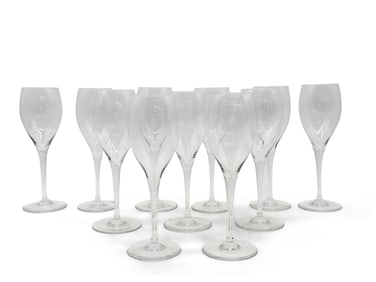11 Baccarat Crystal Claret Wine Glasses