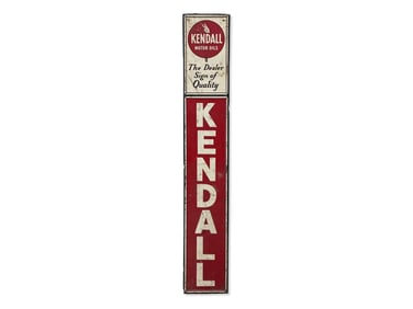 Kendall Motor Oil Embossed Vertical Sign